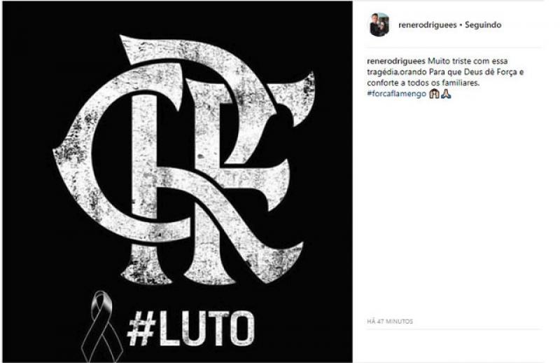 Foto/ Reprodução Instagram  Renê falou que está orando pelos familiares das vítimas