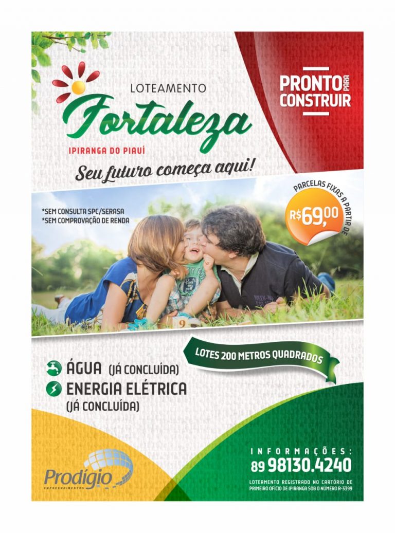 Vendas de lotes no Loteamento Fortaleza em Ipiranga do Piauí; aproveite!
