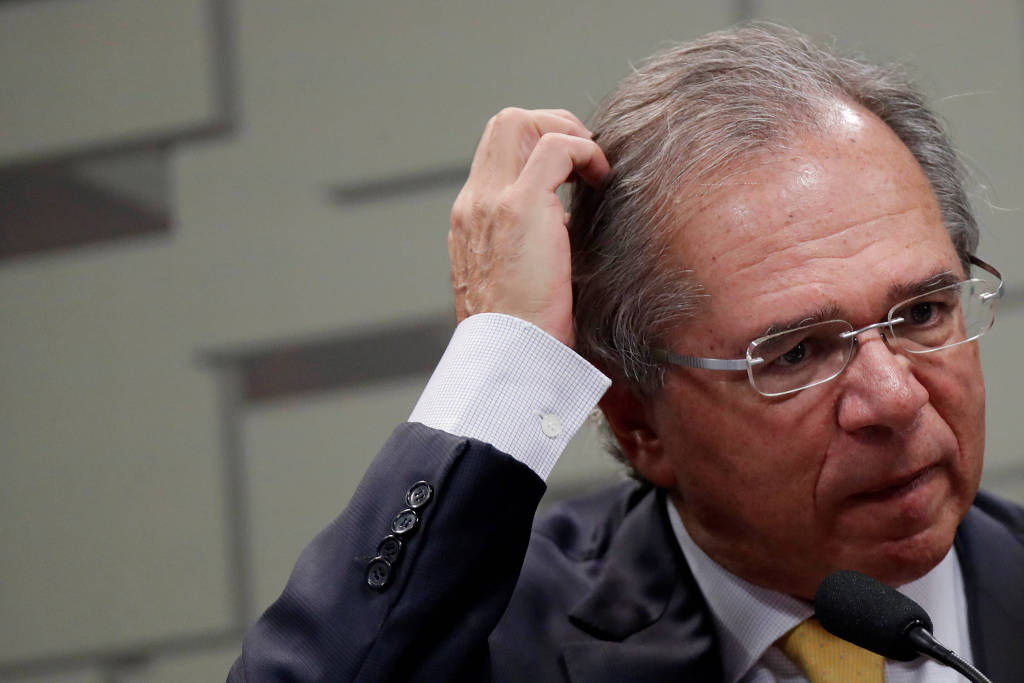 Paulo Guedes, Ministro da Economia, participa de audiência na CAE (Comissão de Assuntos Econômicos), do Senado, em março de 2019 - REUTERS