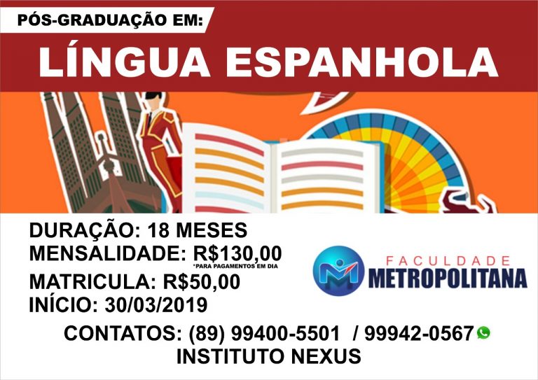 Pós-graduação em Língua Espanhola em Picos-PI
