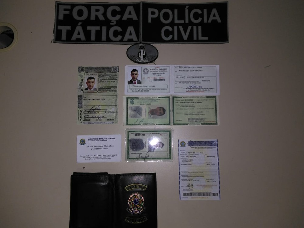 Homem é preso com documentos falsos de procurador federal em Paulistana — Foto: Divulgação/Polícia Militar