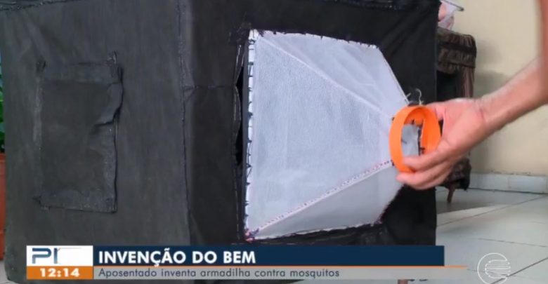 Aposentado cria armadilha para mosquitos — Foto: Reprodução/TV Clube