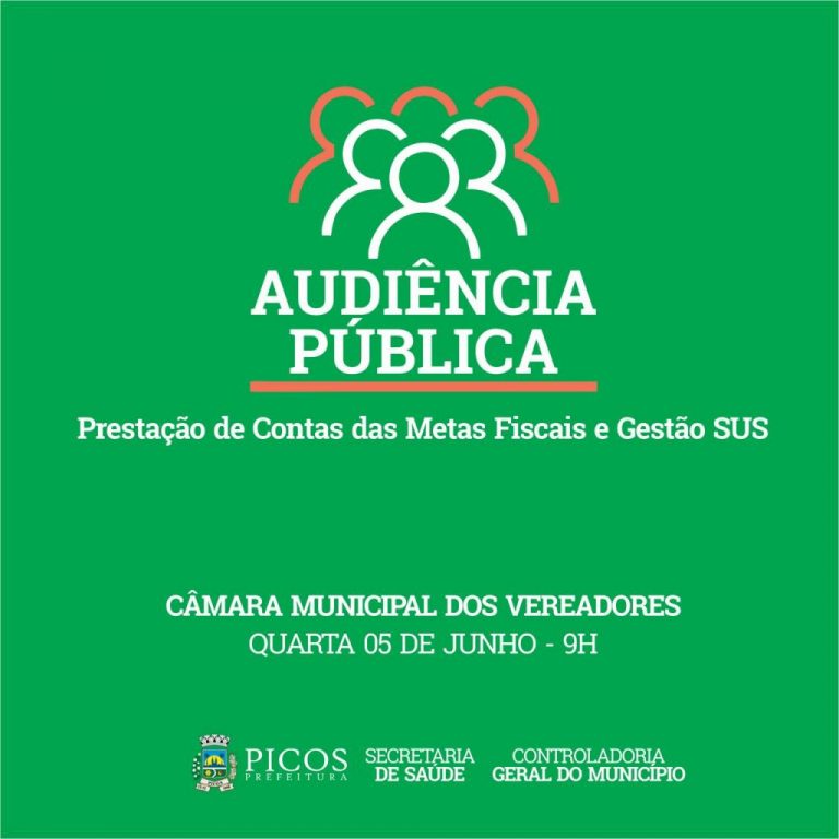 Secretaria de Saúde irá realizar Audiência Pública para prestação de contas nesta quarta-feira (5)