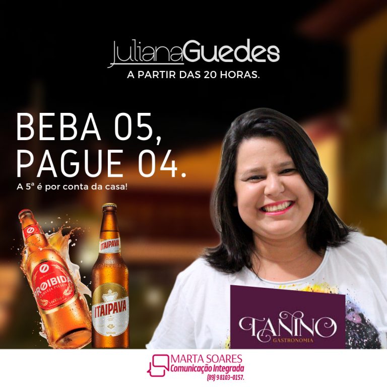 Hoje tem Juliana Guedes no Tanino Gastronomia