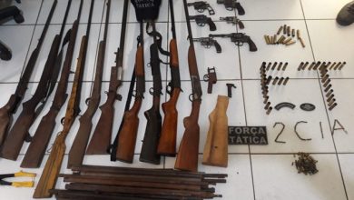 Polícia apreende arsenal de armas irregulares em oficina no Sul do Piauí — Foto: Divulgação/ Polícia Militar