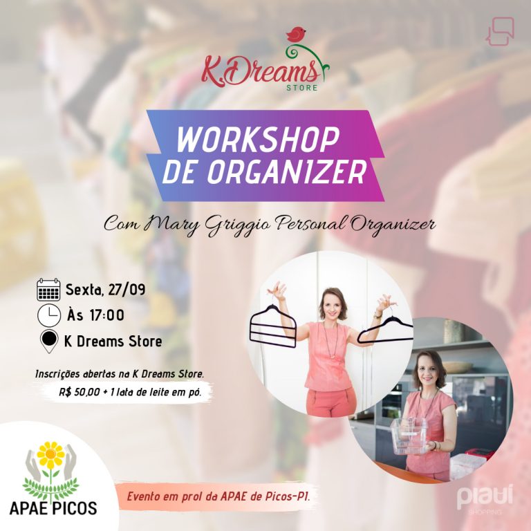 Workshop em prol da APAE de Picos será realizado no dia 27 de setembro na K Dreams Store