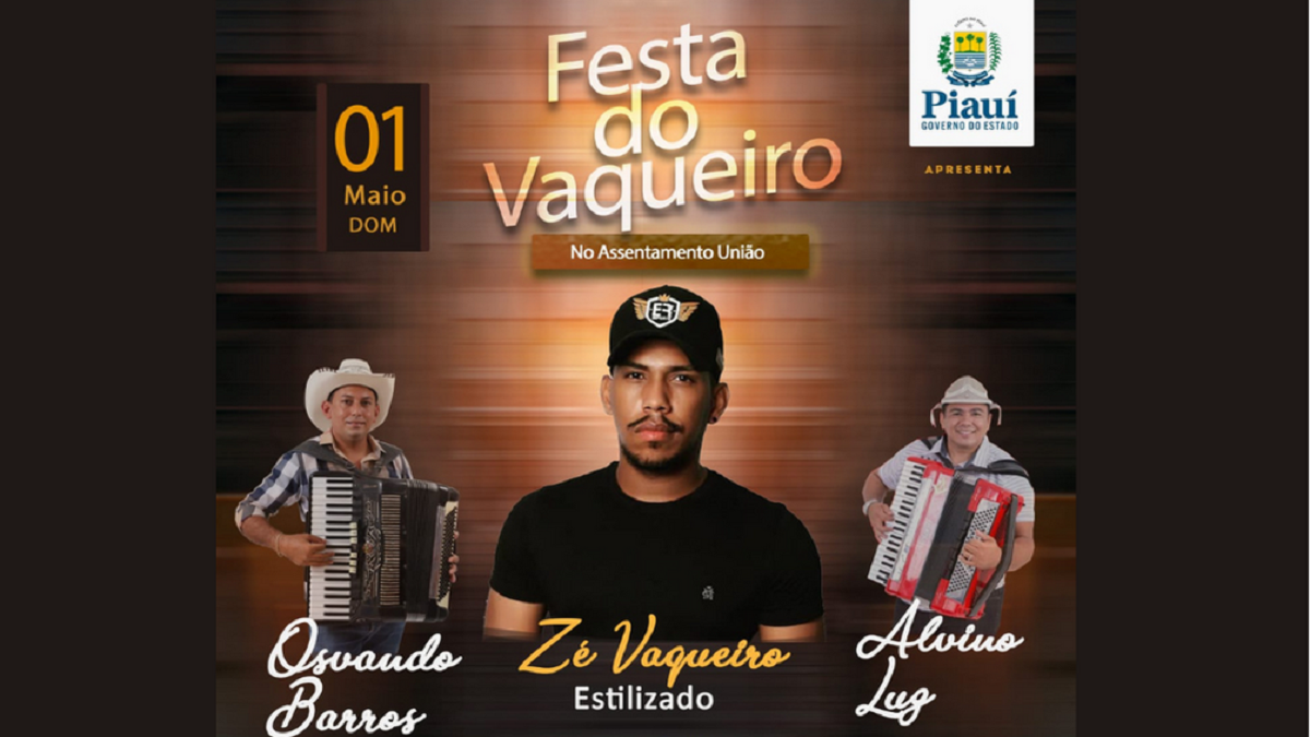 Zé Vaqueiro será a grande atração da 15ª Festa do Vaqueiro do Assentamento União – Geminiano