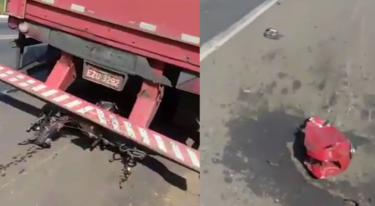 Motociclista sai ileso após moto ser esmagada por carreta na BR 316 em Picos