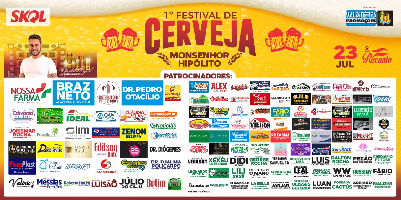 1º Festival de Cerveja Skol será realizado em Monsenhor Hipólito