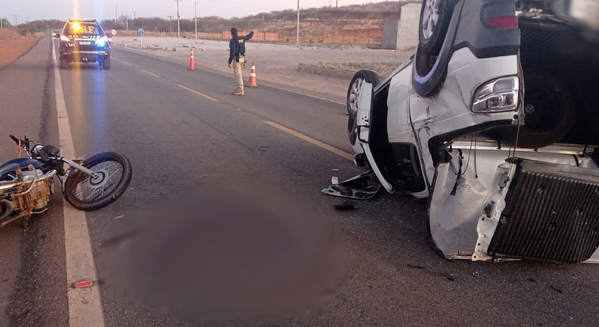 Grave acidente envolvendo carros e motocicleta é registrado em Geminiano