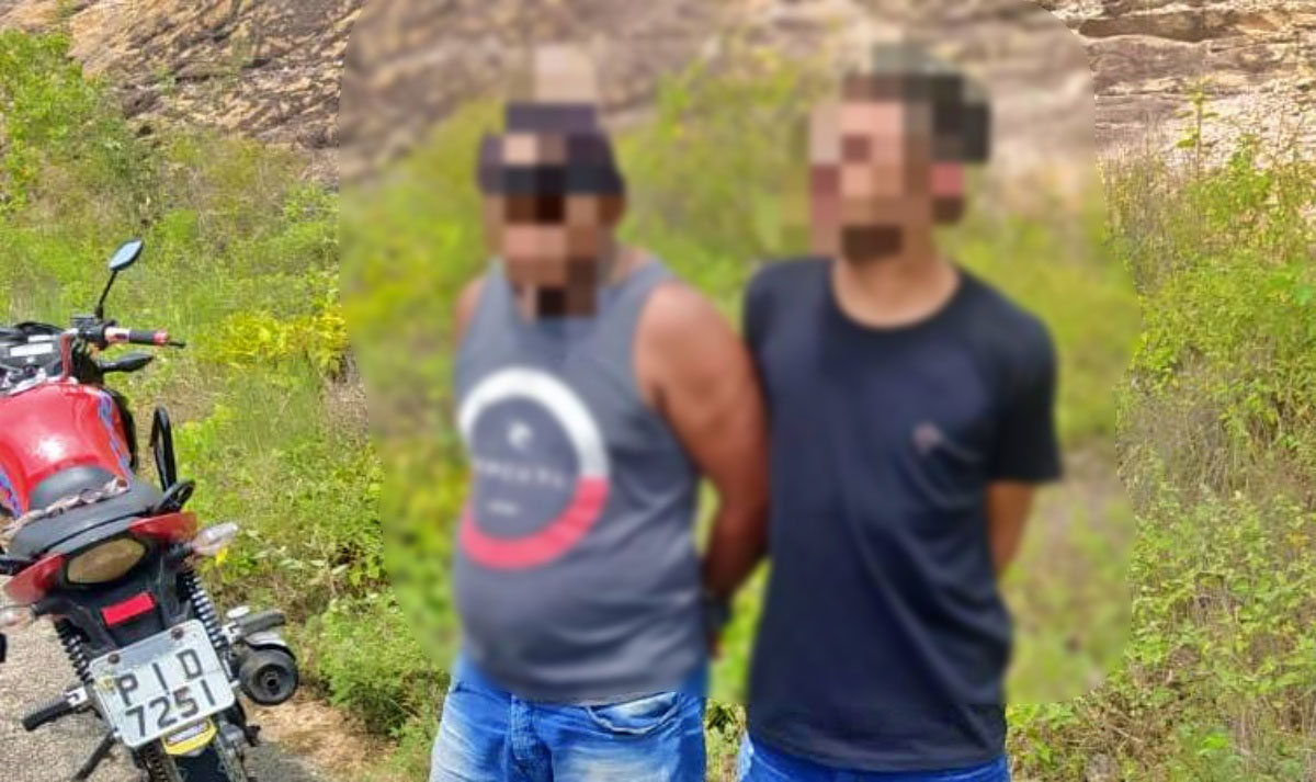 Polícia Militar de Jaicós prende dois homens por porte de droga e receptação de veículo roubado