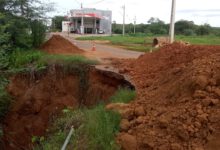 Chuva em Picos causou problema na rodovia Pi-236