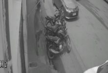 Imagem do suspeito capturada por câmeras de monitoramento no momento do furto da motocicleta em Picos.