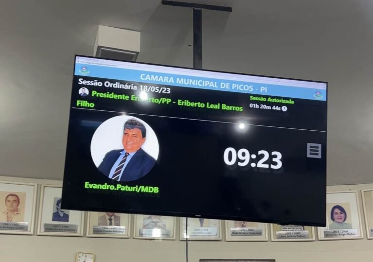 Câmara Municipal de Picos moderniza sessões com implantação de Painel Eletrônico