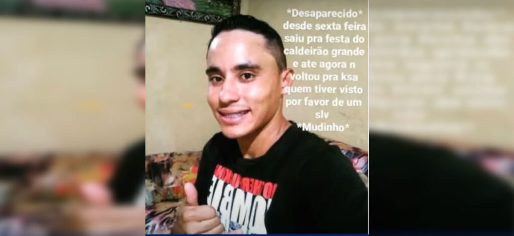 Jovem Edson Raimundo Tomás de Souza desaparece após festa em Caldeirão Grande do Piauí