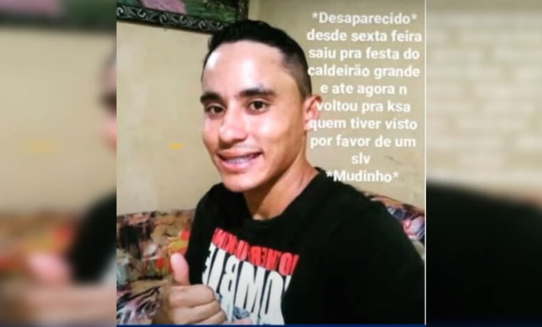 Jovem Edson Raimundo Tomás de Souza desaparece após festa em Caldeirão Grande do Piauí