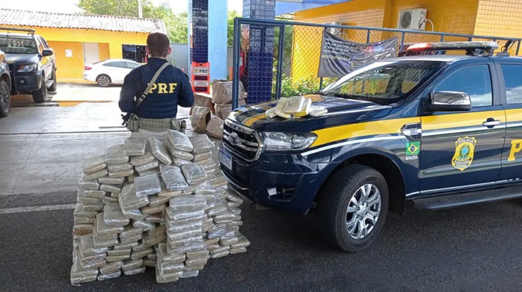 PRF intercepta caminhão na BR-343, em Piripiri, com uma carga ilegal de 233 kg de maconha e 5 kg de cocaína escondidos — Foto: Divulgação/PRF