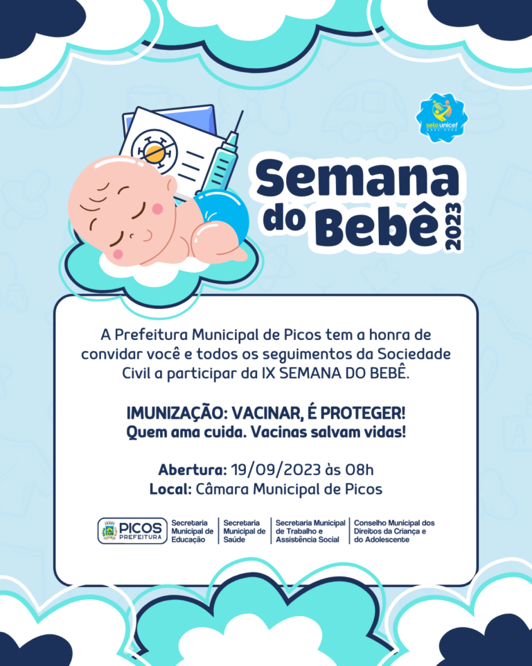 Prefeitura de Picos realizará a IX edição da Semana do Bebê; confira a programação