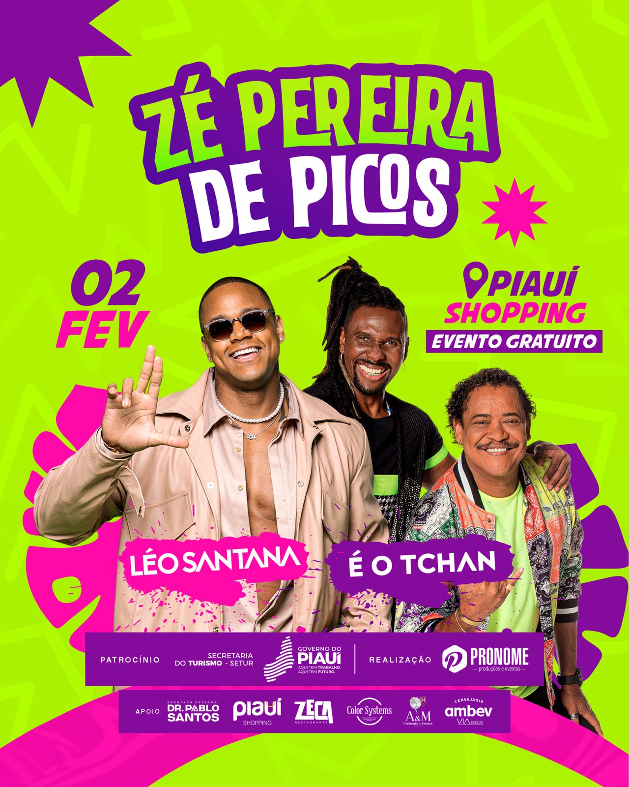 Zé Pereira de Picos terá Léo Santana e É o Tchan