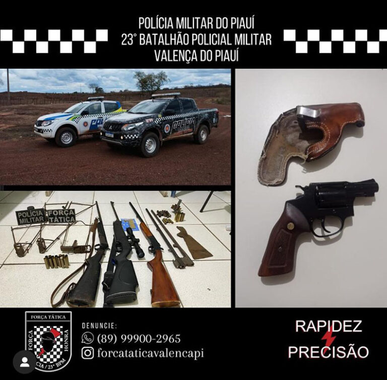 Operação policial em Valença do Piauí resulta na prisão de dois homens por porte ilegal de armas
