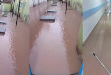 Água da chuva acumula no Hospital Justino Luz em Picos