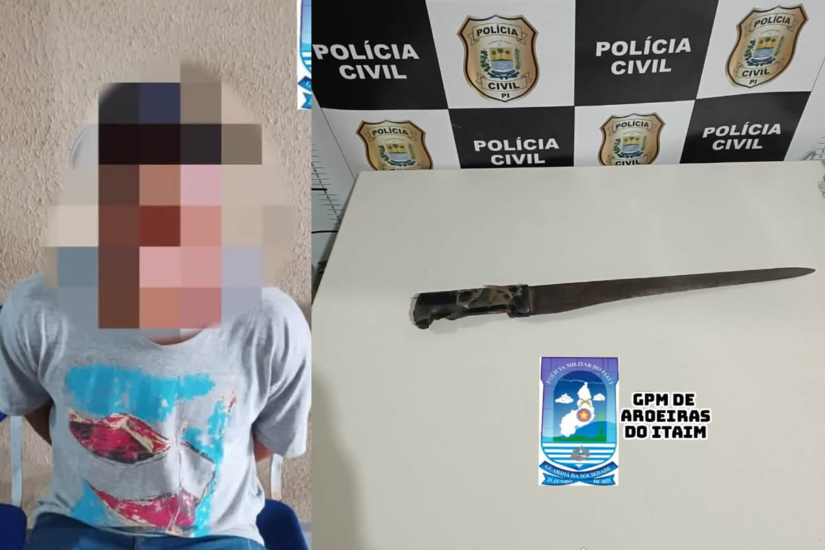Homem é preso em Aroeiras do Itaim após agressão a mulher com facão