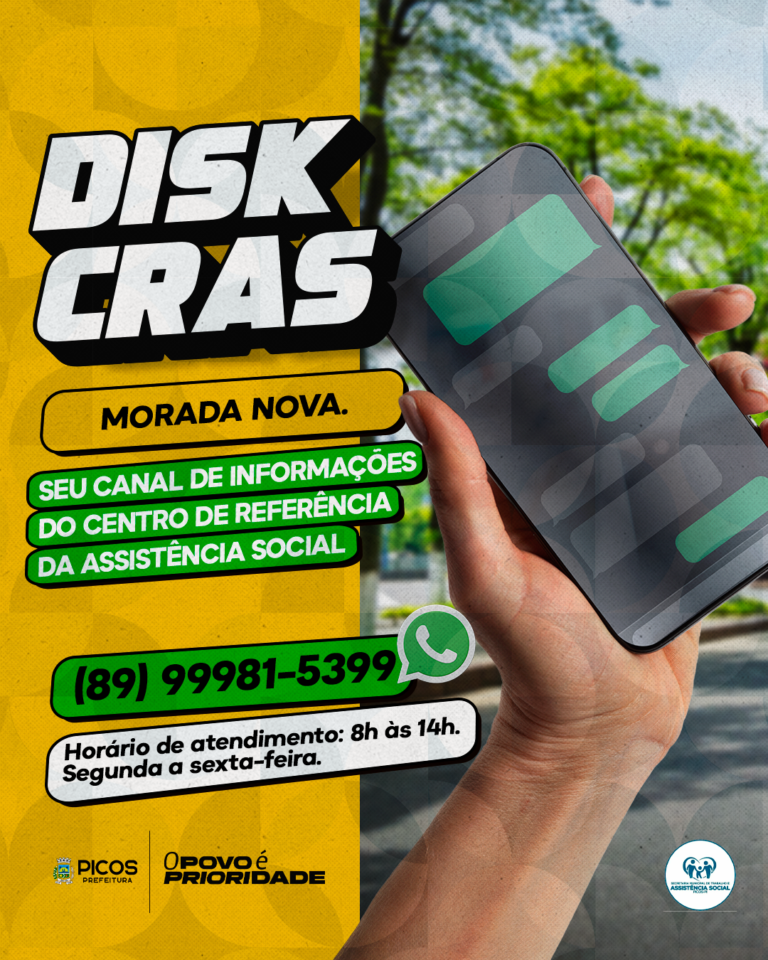 CRAS de Picos disponibiliza contato telefônico para atendimento qualificado