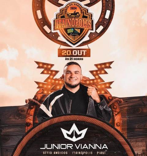 Prefeitura de Itainópolis anuncia Junior Vianna para Festa do Vaqueiro 2024; confira programação
