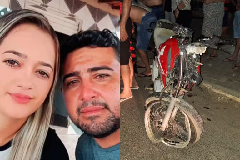 Casal morre e filha de 8 anos fica ferida após colisão entre moto e caminhonete em Jacobina do Piauí