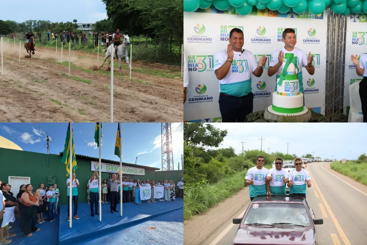 Alvorada, hasteamento das bandeiras, corrida de prado e desfile de carros antigos iniciam 3º dia de festividades do 31º aniversário de Geminiano