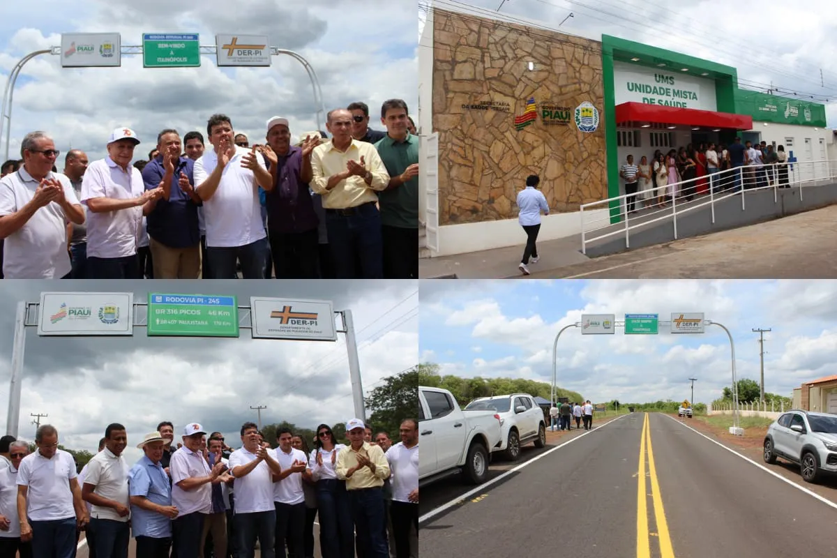 Ao lado  do prefeito Miguel Rodrigues, Governador Rafael Fonteles inaugura obras em Itainópolis
