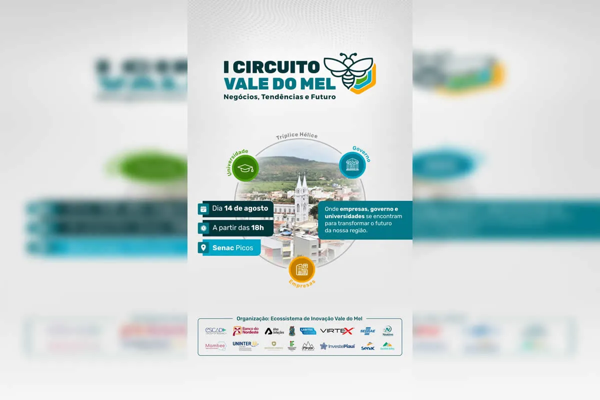 I Circuito Vale do Mel será realizado em Picos e reunirá empreendedores e especialistas em inovação