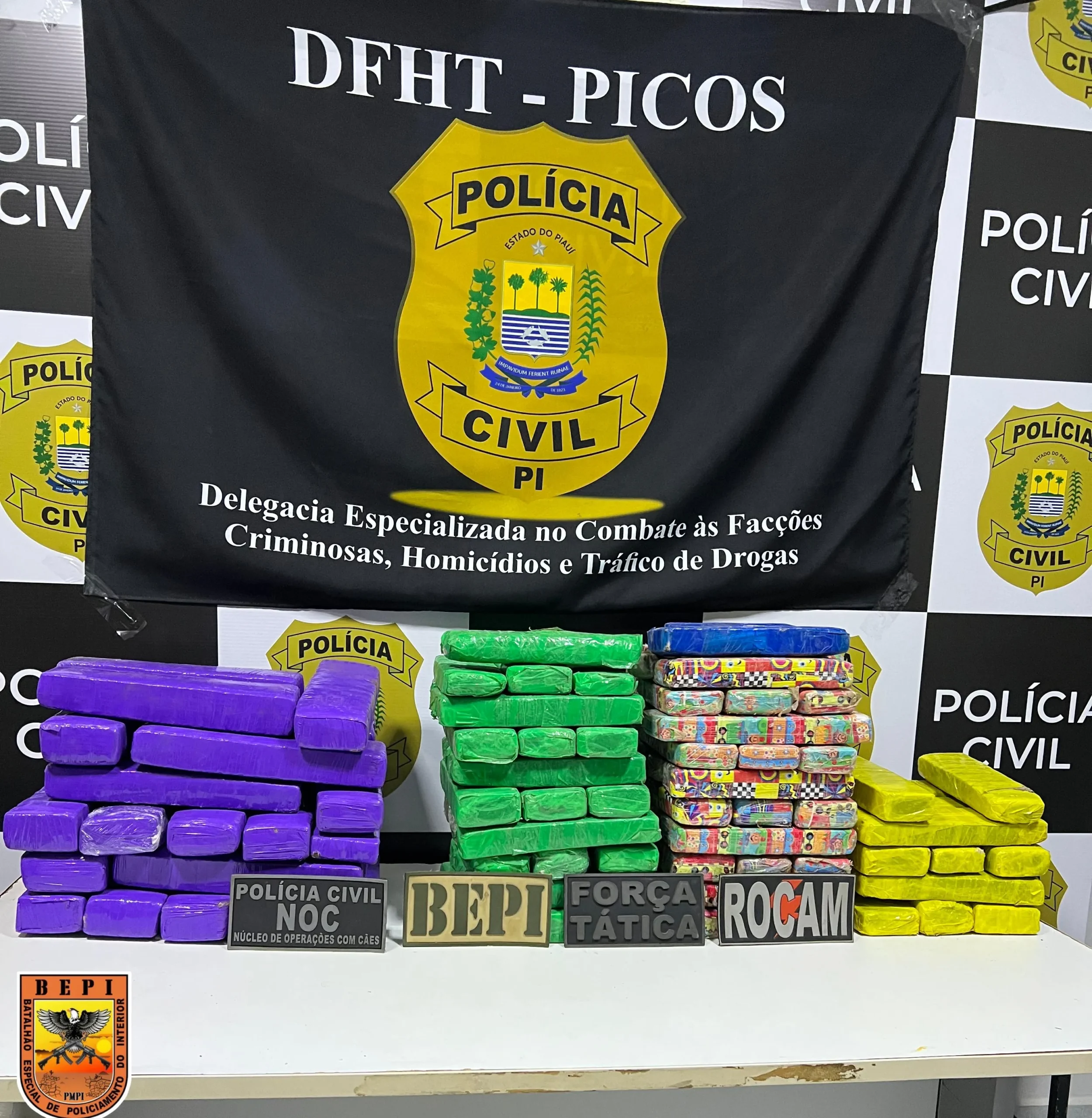 Ação integrada das forças de segurança resulta na apreensão de 100 tabletes de maconha em Picos