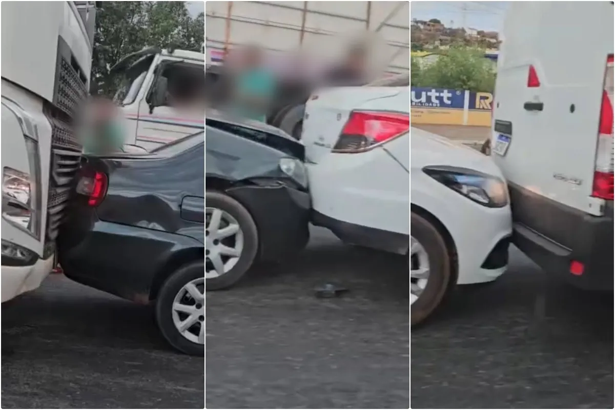 Colisão traseira envolvendo caminhão e outros três veículos é registrada na BR-316, em Picos