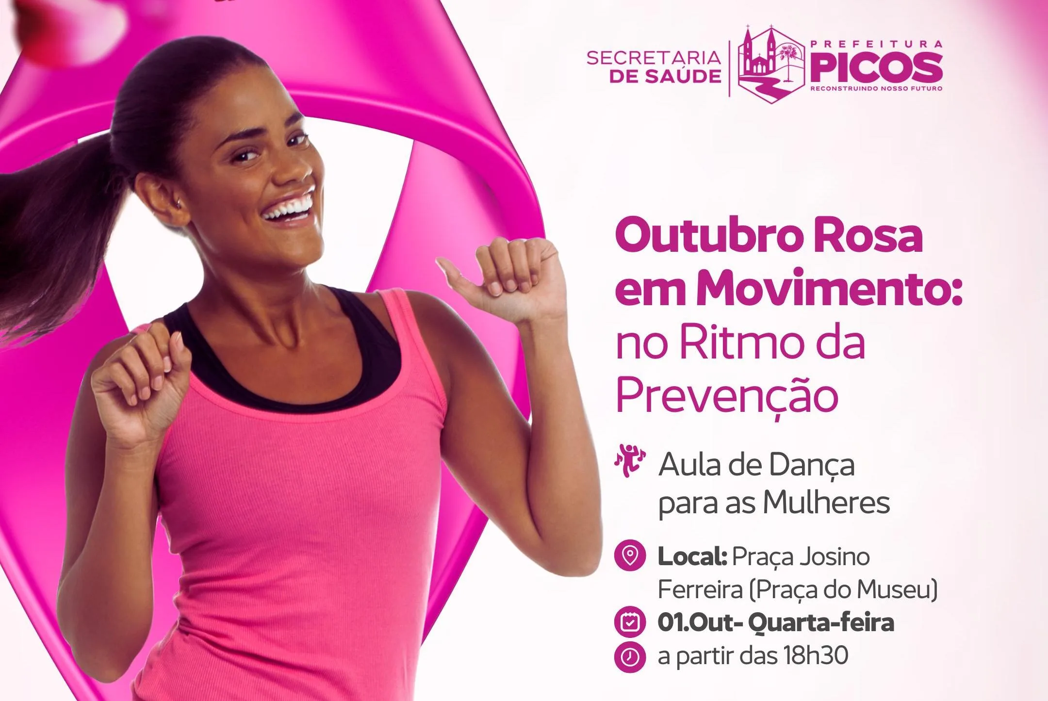 Picos vai iniciar campanha Outubro Rosa na Praça Josino Ferreira
