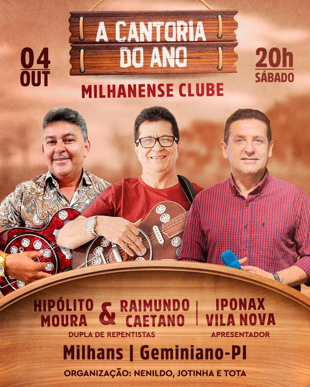 Povoado Milhans de Geminiano recebe a 4ª edição da “Cantoria do Ano” neste sábado (04)
