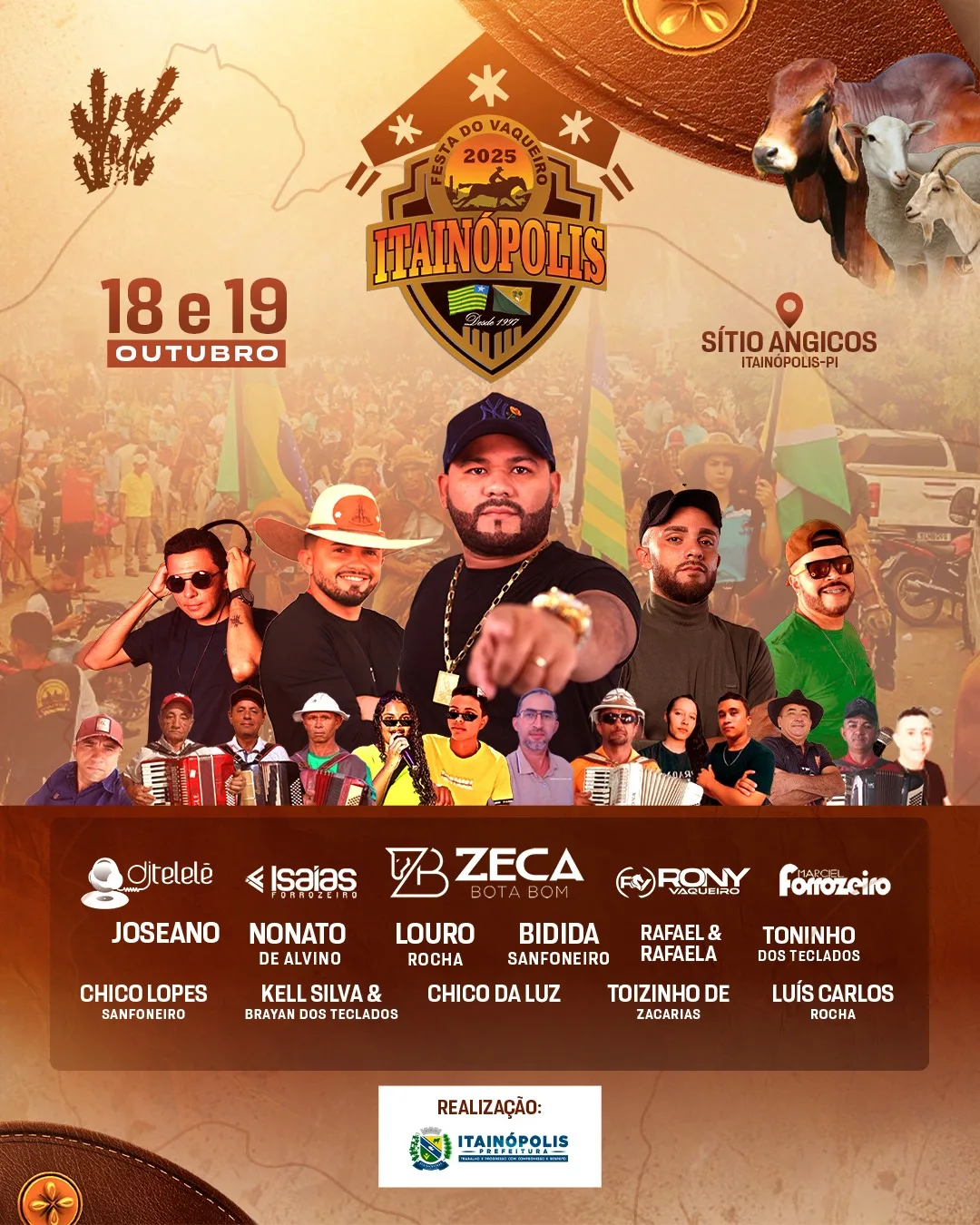Prefeitura de Itainópolis realiza tradicional Festa do Vaqueiro nos dias 18 e 19 de outubro com vasta programação cultural e musical