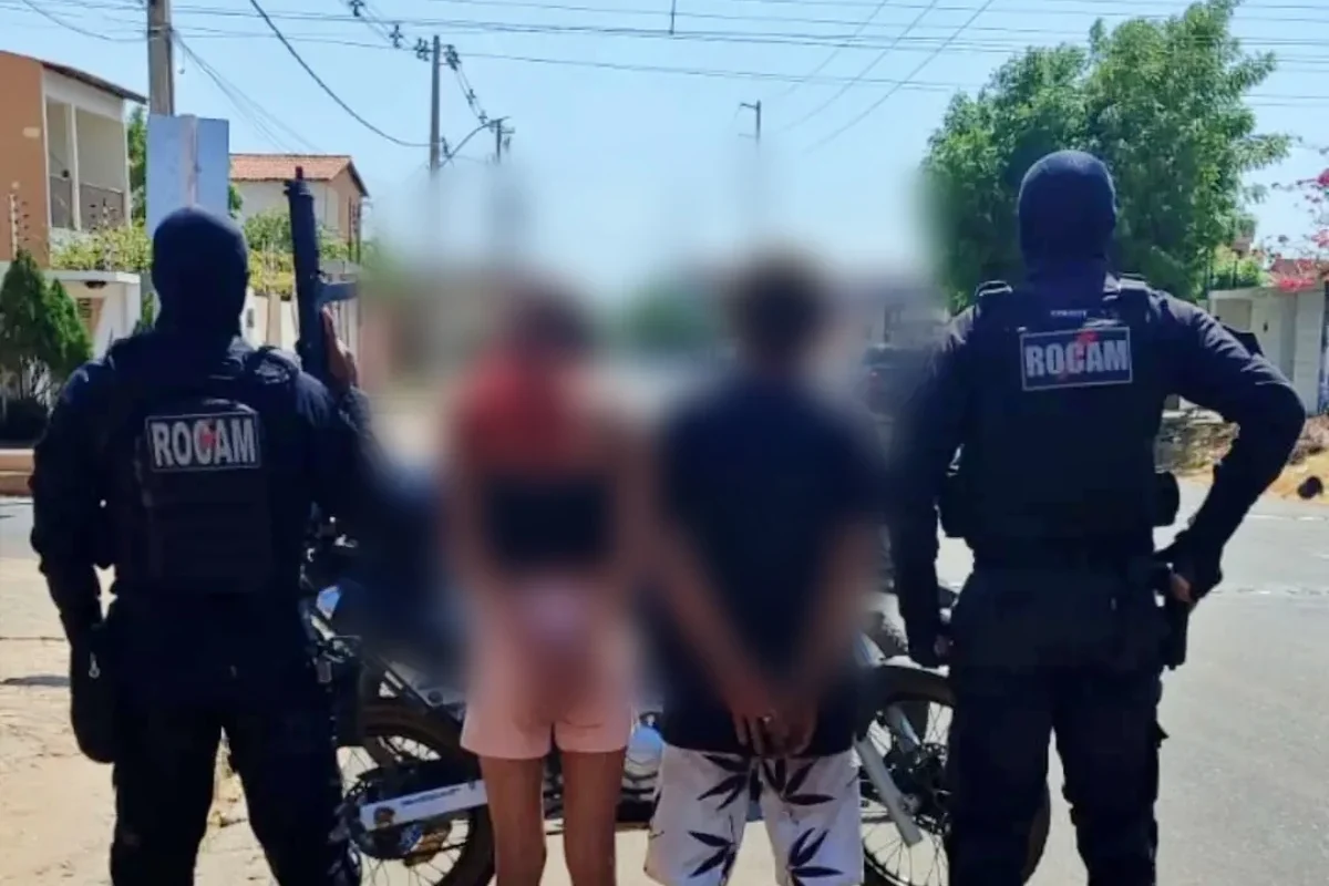 ROCAM prende casal suspeito de tráfico de drogas no bairro Paroquial, em Picos