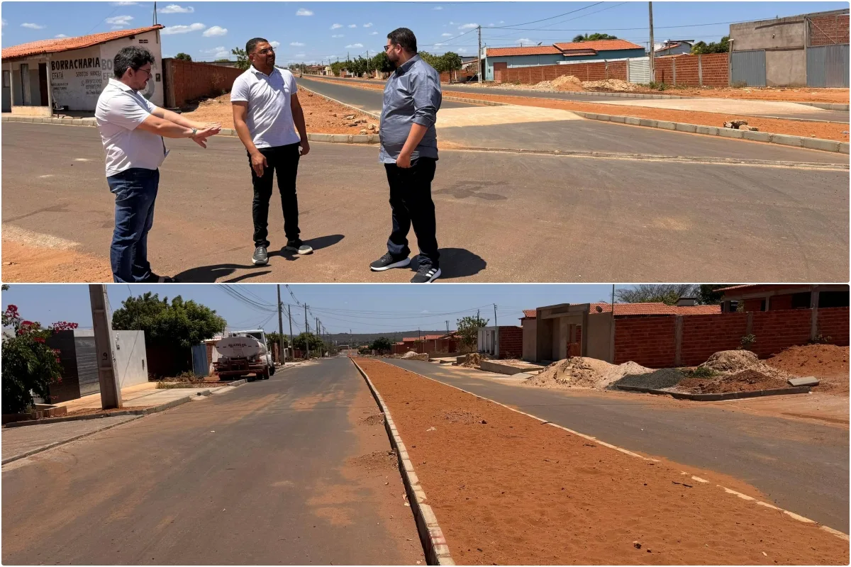 Obra de asfaltamento da Avenida Campo de Avião entra na fase final em Ipiranga do Piauí