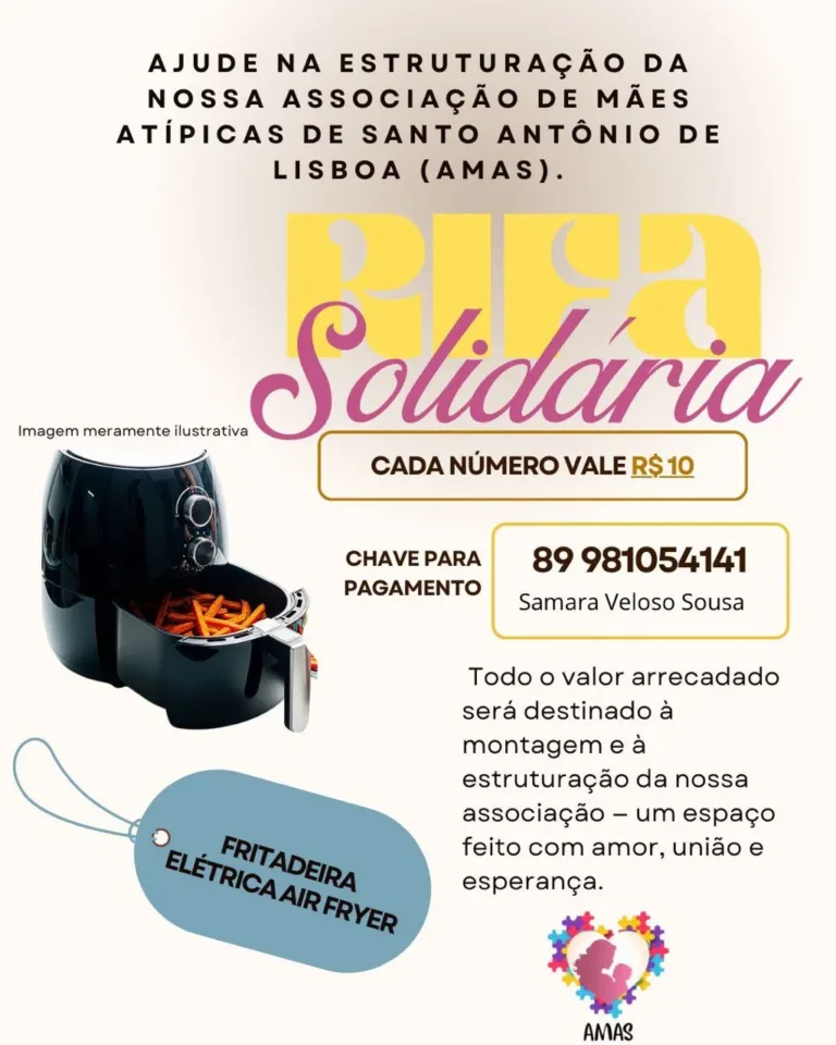 Associação de Mães Atípicas de Santo Antônio de Lisboa realiza rifa solidária para estruturar sede