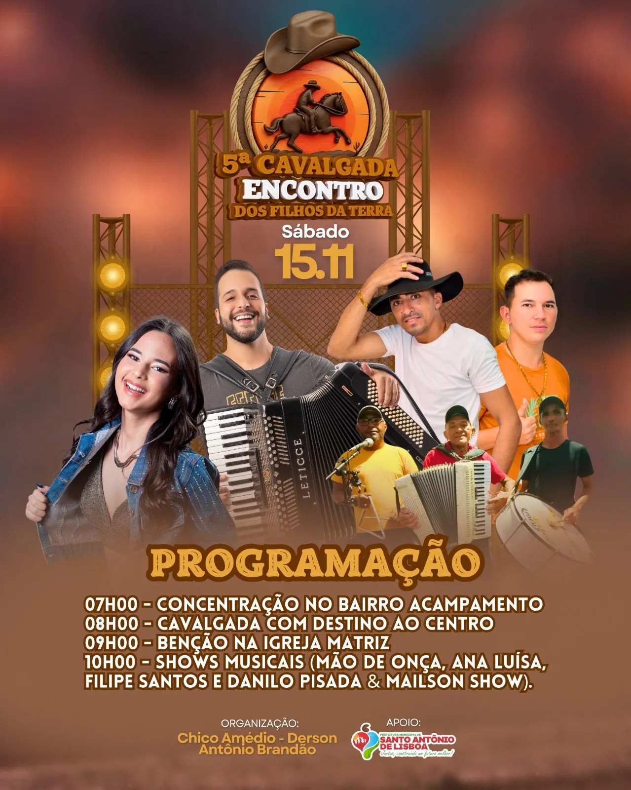 Divulgada a programação da 5ª Cavalgada Encontro dos Filhos da Terra em Santo Antônio de Lisboa
