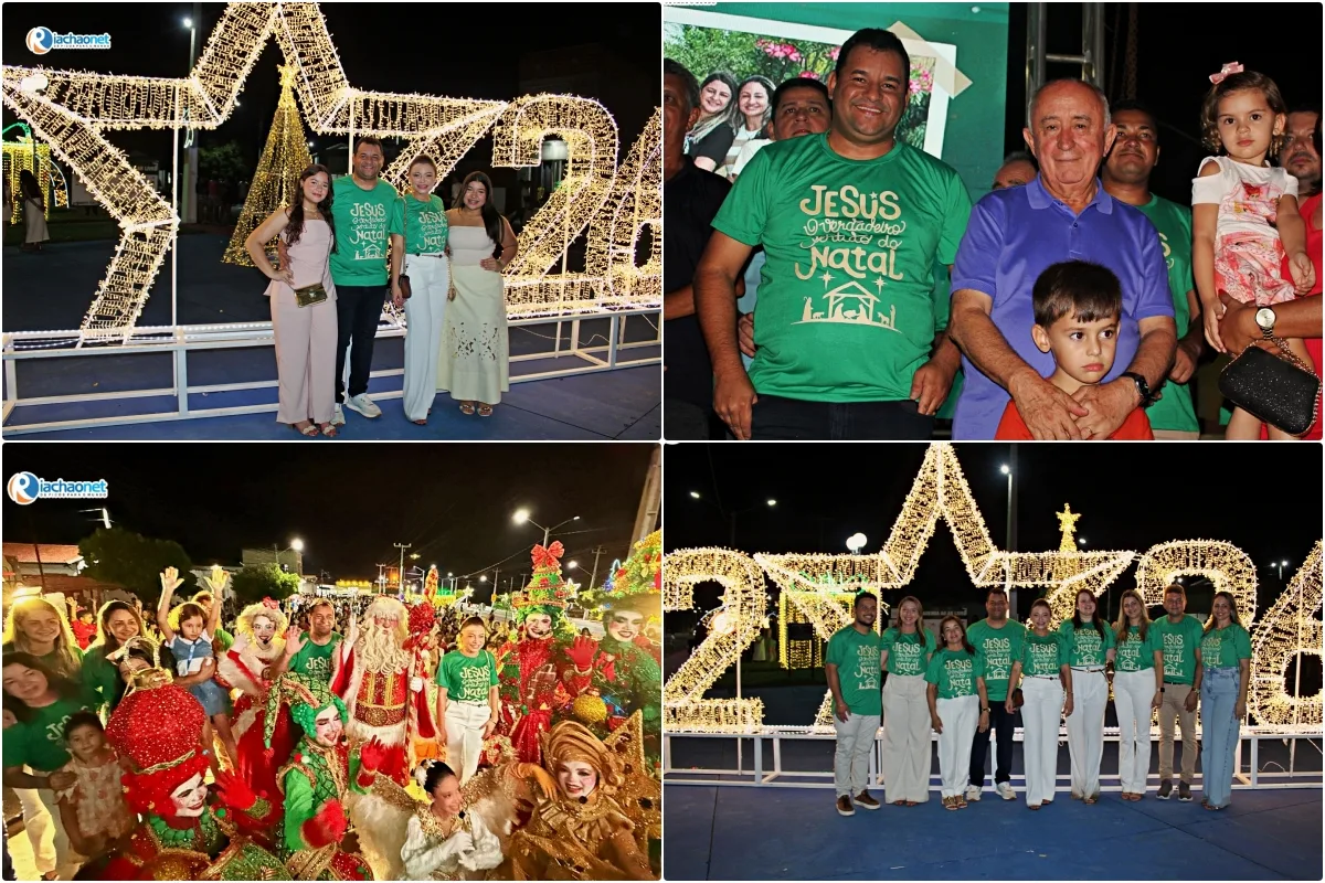 Prefeitura de Geminiano realiza acender das luzes de Natal e encanta população; veja fotos
