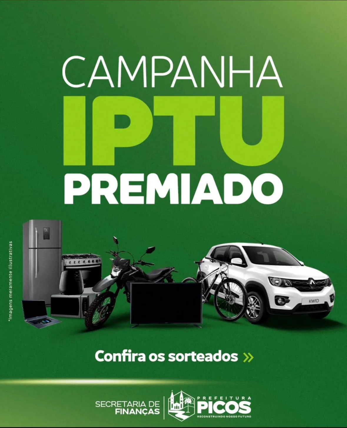 Prefeitura de Picos sorteia carro, moto e outros oito prêmios durante aniversário da cidade
