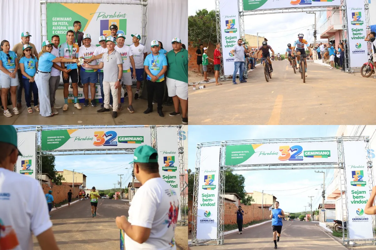 Corrida e prova de ciclismo abrem programação do aniversário de 32 anos de Geminiano