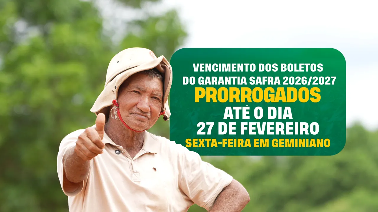 CAIXA prorroga prazo e produtores rurais de Geminiano têm até esta sexta-feira (27) para aderir ao Garantia-Safra 2025-2026