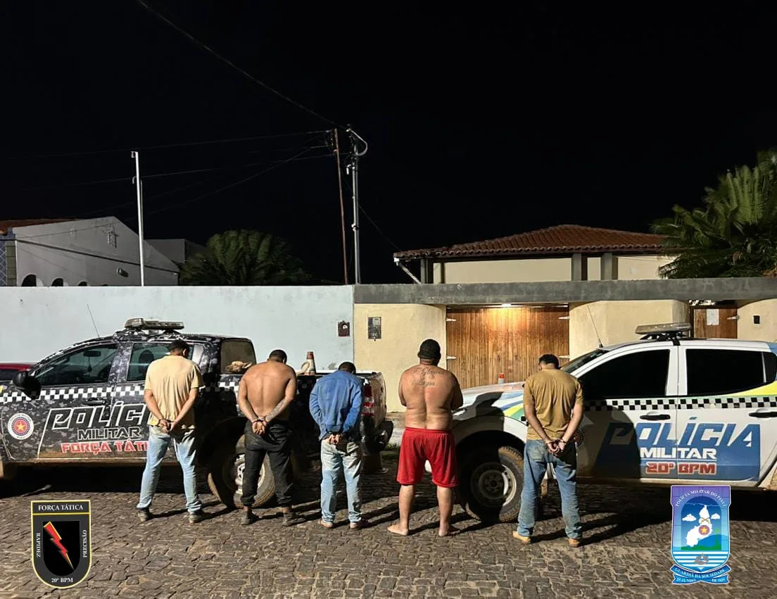 PM apreendem tatus e conduzem cinco homens por caça ilegal em Jacobina do Piauí