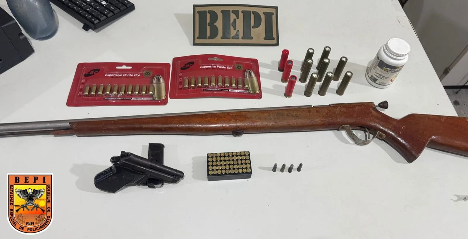 PM apreende pistola, espingarda e mais de 80 munições na zona rural de Paquetá