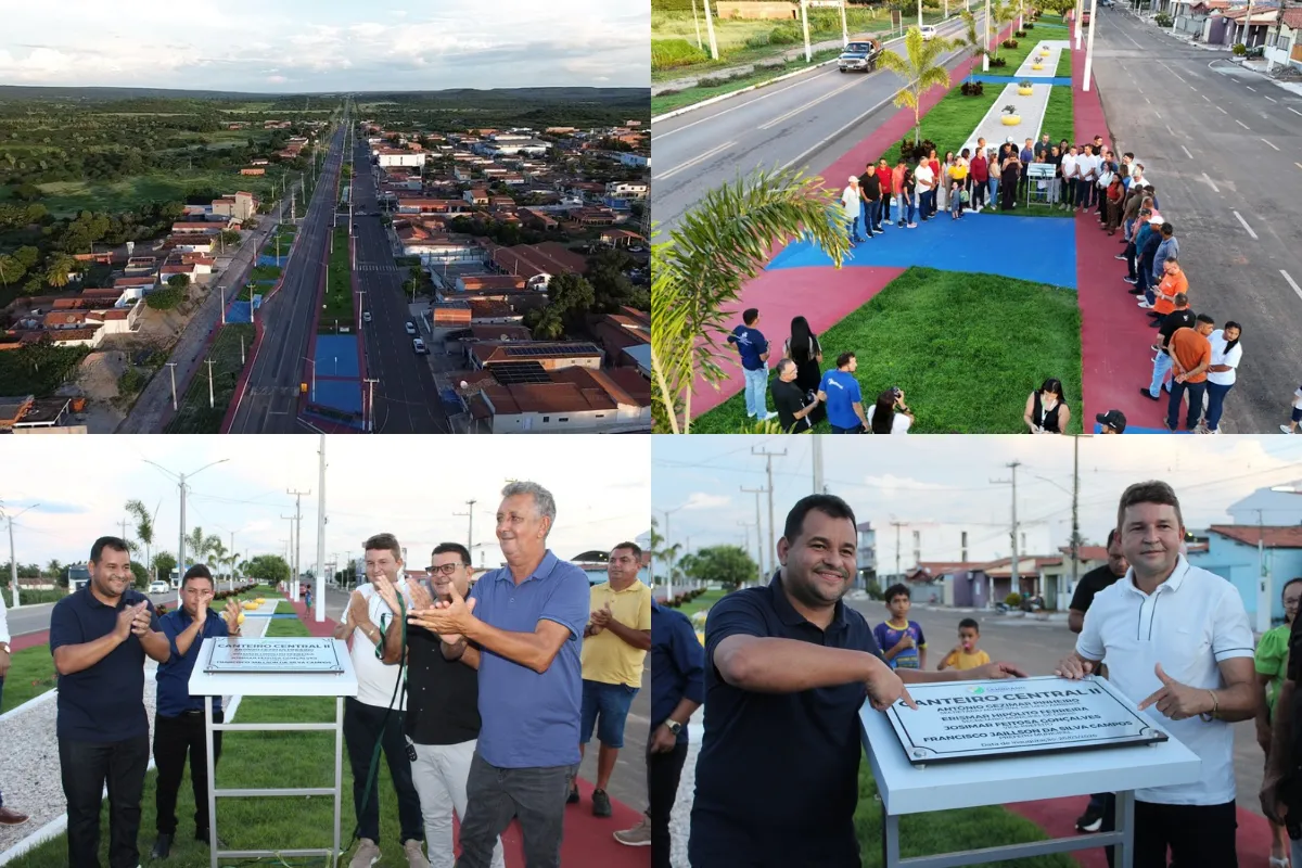 Prefeito Jaillson Campos inaugura novo canteiro central da Avenida Brasil e amplia infraestrutura urbana em Geminiano