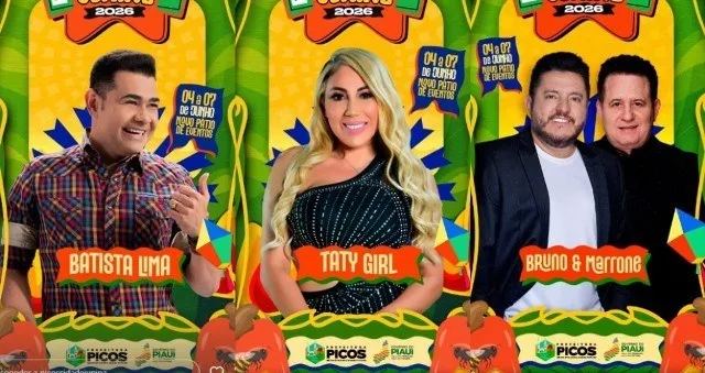 Após artistas nacionais, Prefeitura de Picos anuncia atrações de forró do Picos Cidade Junina 2026