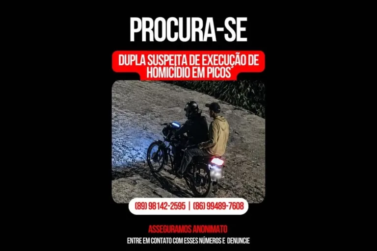 Polícia Civil divulga imagem de suspeitos de assassinato de jovem em Picos